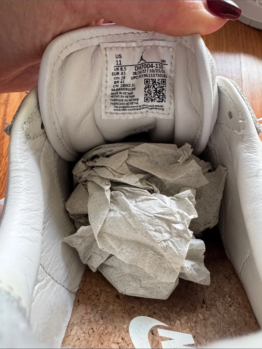 Jordan White Leather Low-Top Sneakers